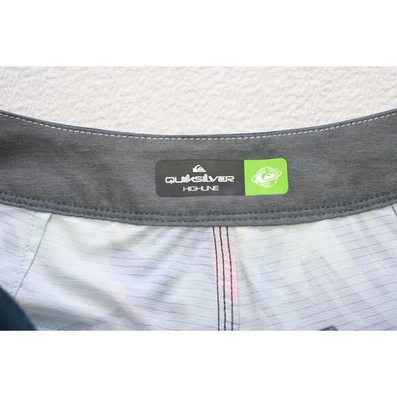 Quiksilver Highline Board Shorts Stretch Striped Floral Surf Water Swim Mens 28 - Picture 5 of 8